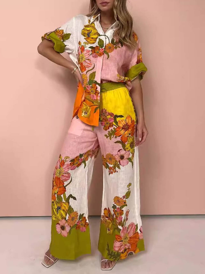 Chemisier surdimensionné boutonné à imprimé unique et sophistiqué au toucher moderne