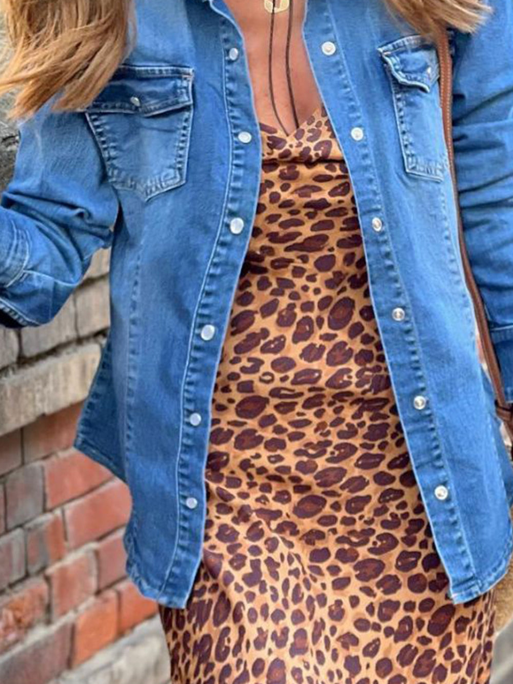 Lässige Jeansjacke mit Revers