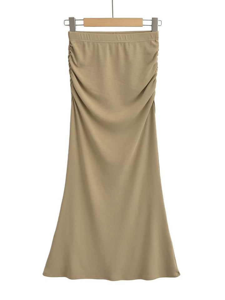 مطوي منتصف طول تنورة ذيل السمكة