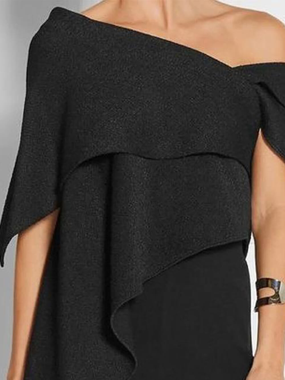 Sexy Casual Asymmetrisk One Shoulder Tunika Topp