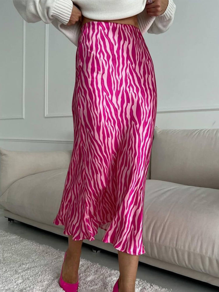 طباعة فرنسية تنورة ذيل السمكة العصرية