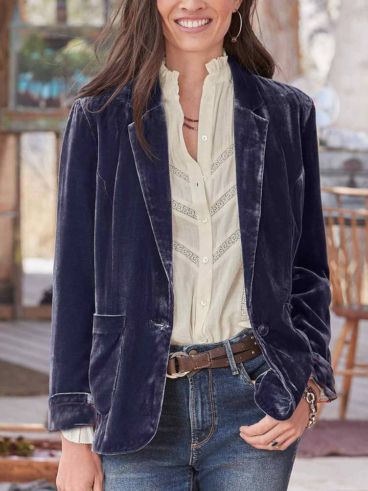 Jaqueta fashion recortada de veludo