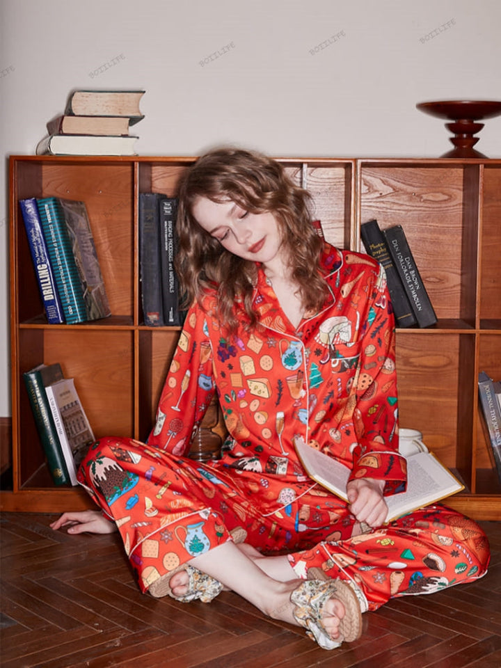 Dessert Print Lange Mouw IJszijde Loungewear Set