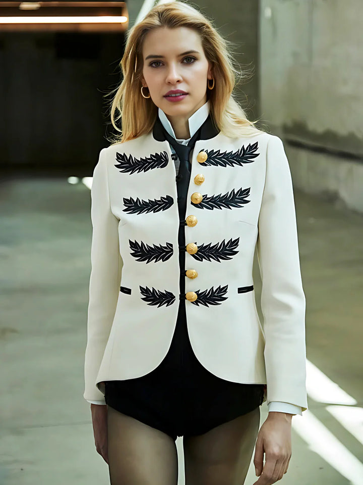 Symmetrisk Trykt Slim-Fit Blazer