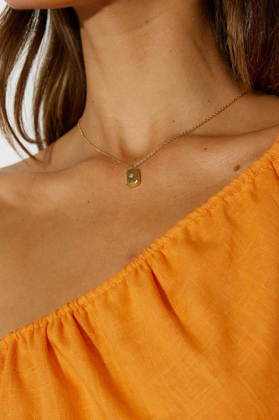 Colier cu carduri placate cu aur de 18K