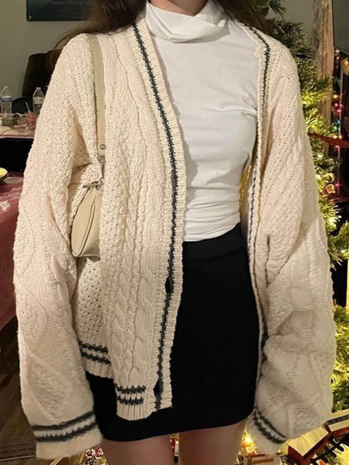 Cárdigan suelto con bordado de estrellas