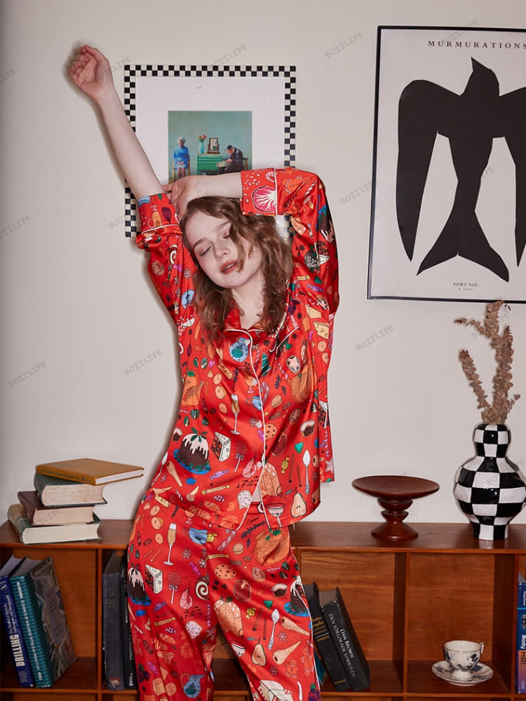 Dessert Print Lange Mouw IJszijde Loungewear Set