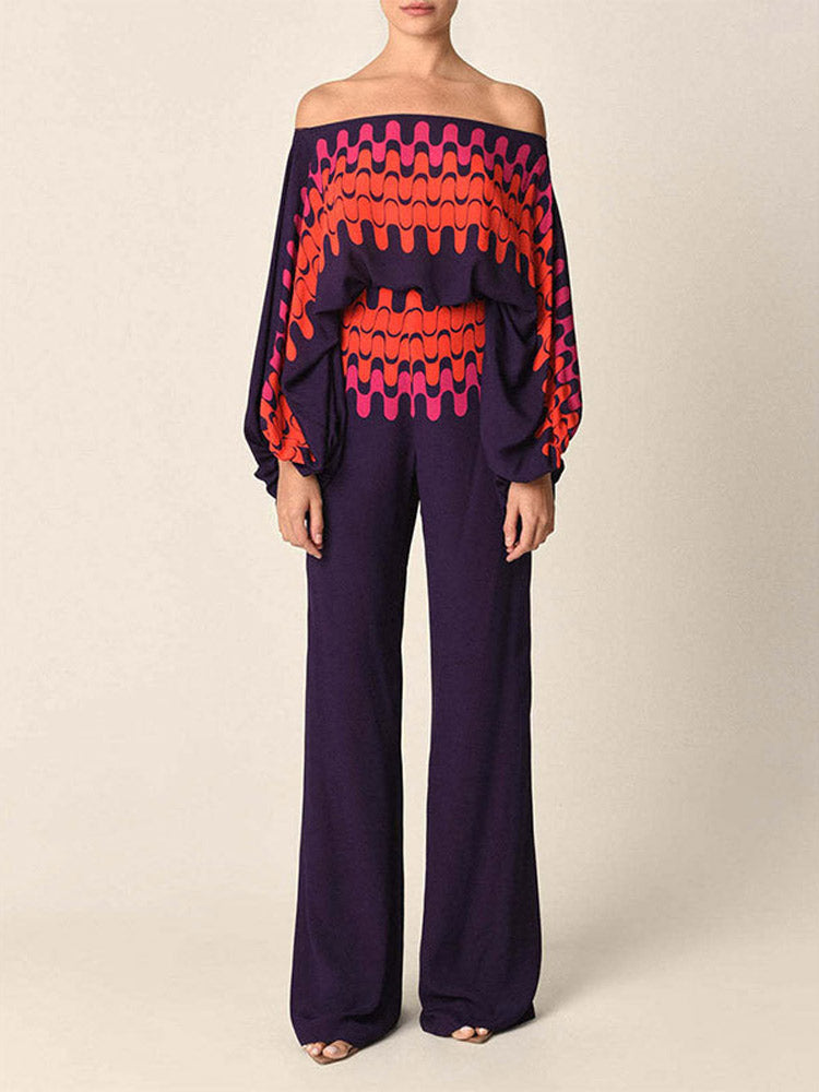 Abstract Waves Kaksiosainen Setti - Purppura