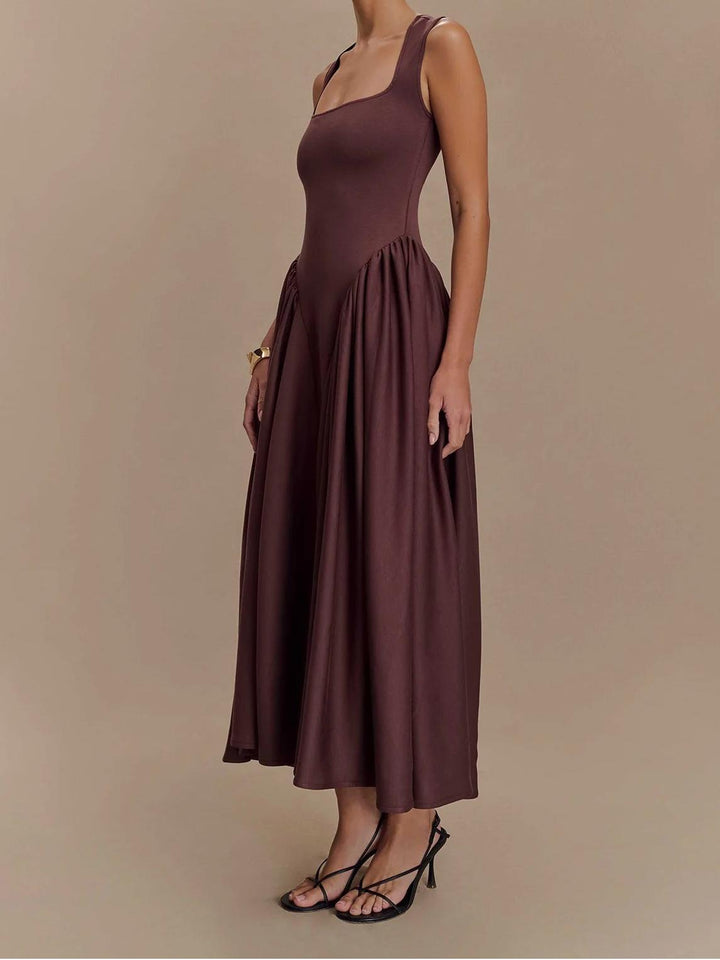 SHARON Midi Dress - Cacao Brown