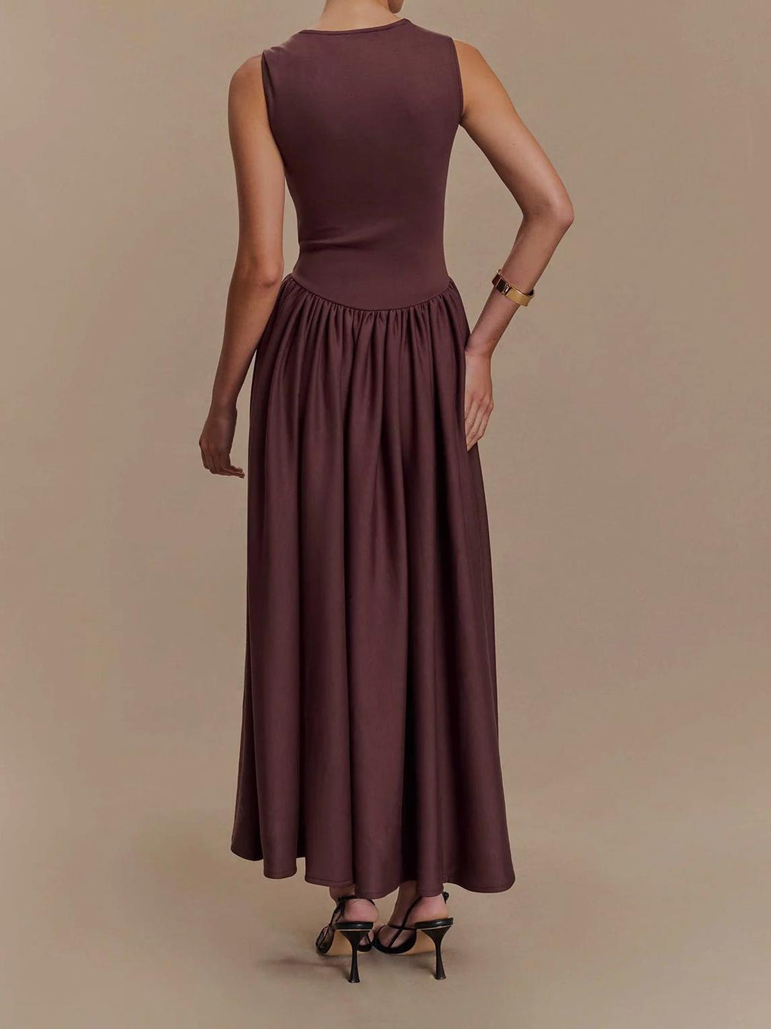 SHARON Midi Dress - Cacao Brown