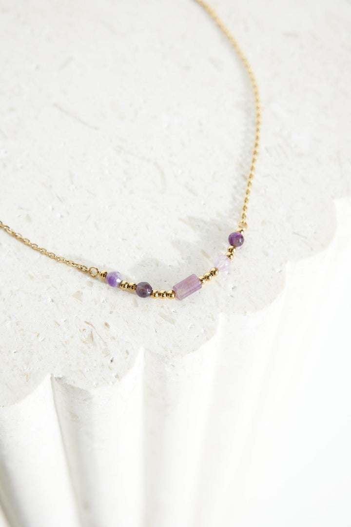 18k guldpläterad exklusiva ädelstenar halsband guld