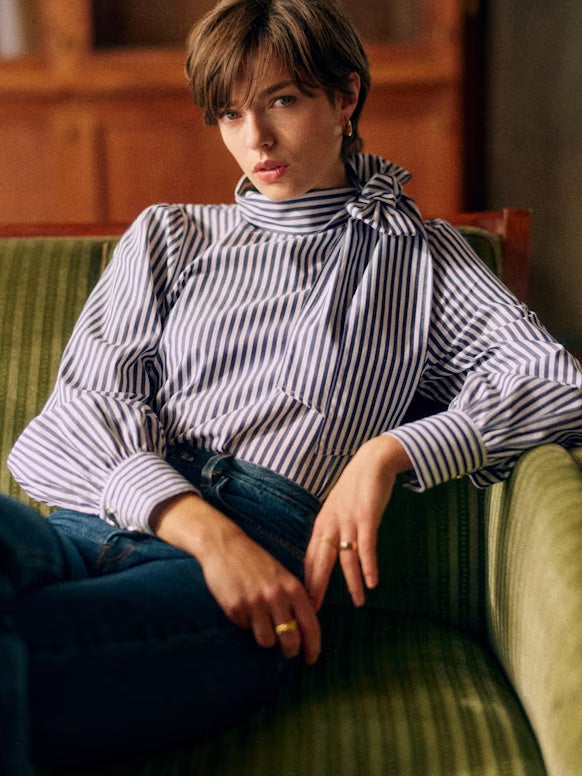 Sløytekrage Puffermarmer Stripeskjorte