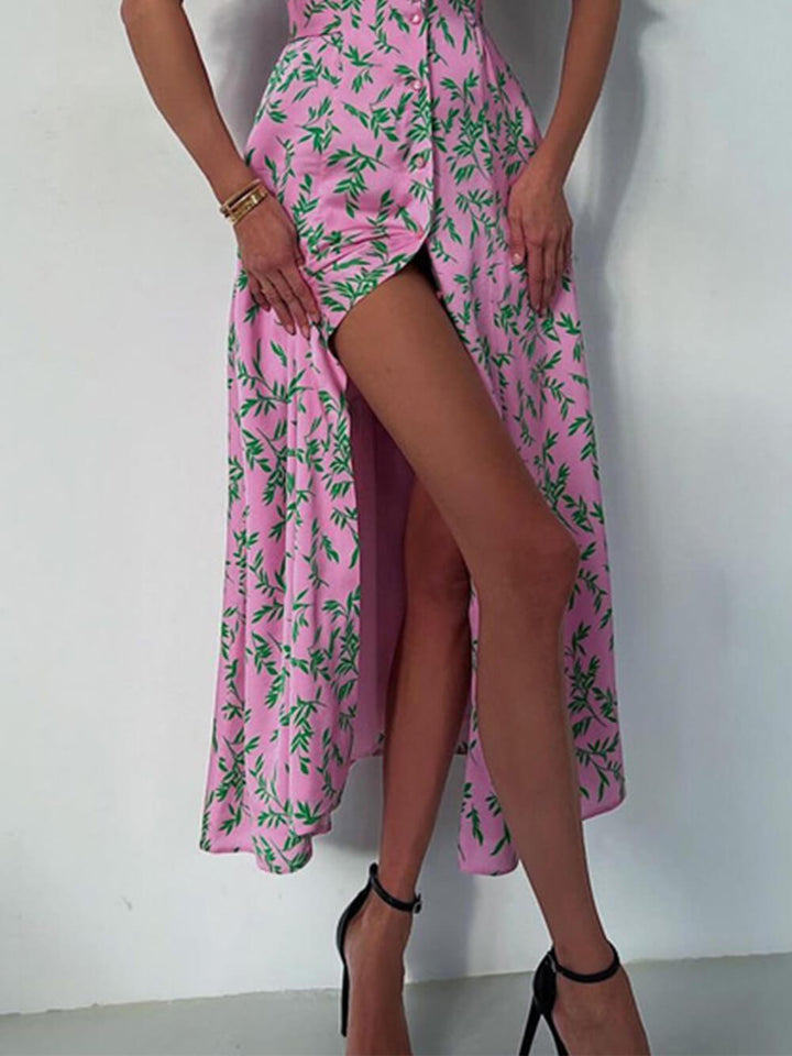 فستان أنيق متوسط الطول بياقة الدمية