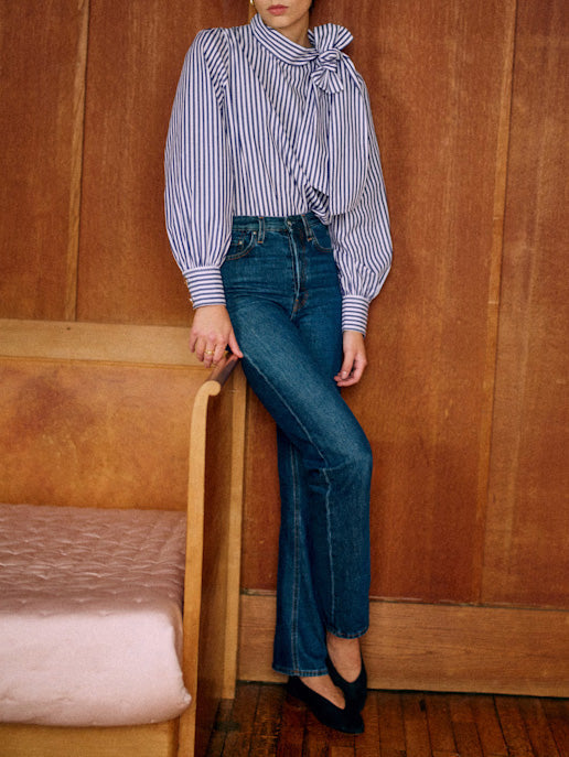 Sløytekrage Puffermarmer Stripeskjorte