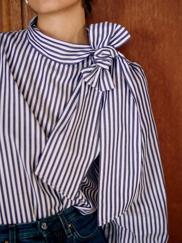 Sløytekrage Puffermarmer Stripeskjorte