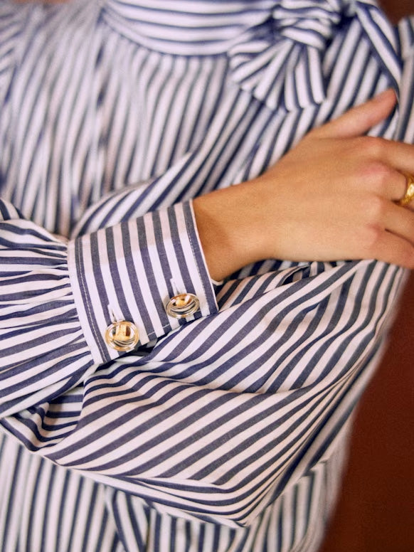 Sløytekrage Puffermarmer Stripeskjorte