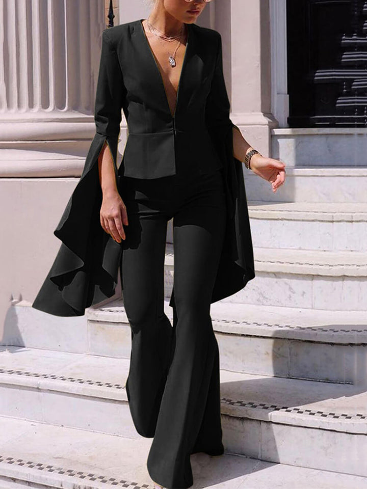 Two Piece Suit Flared Pants