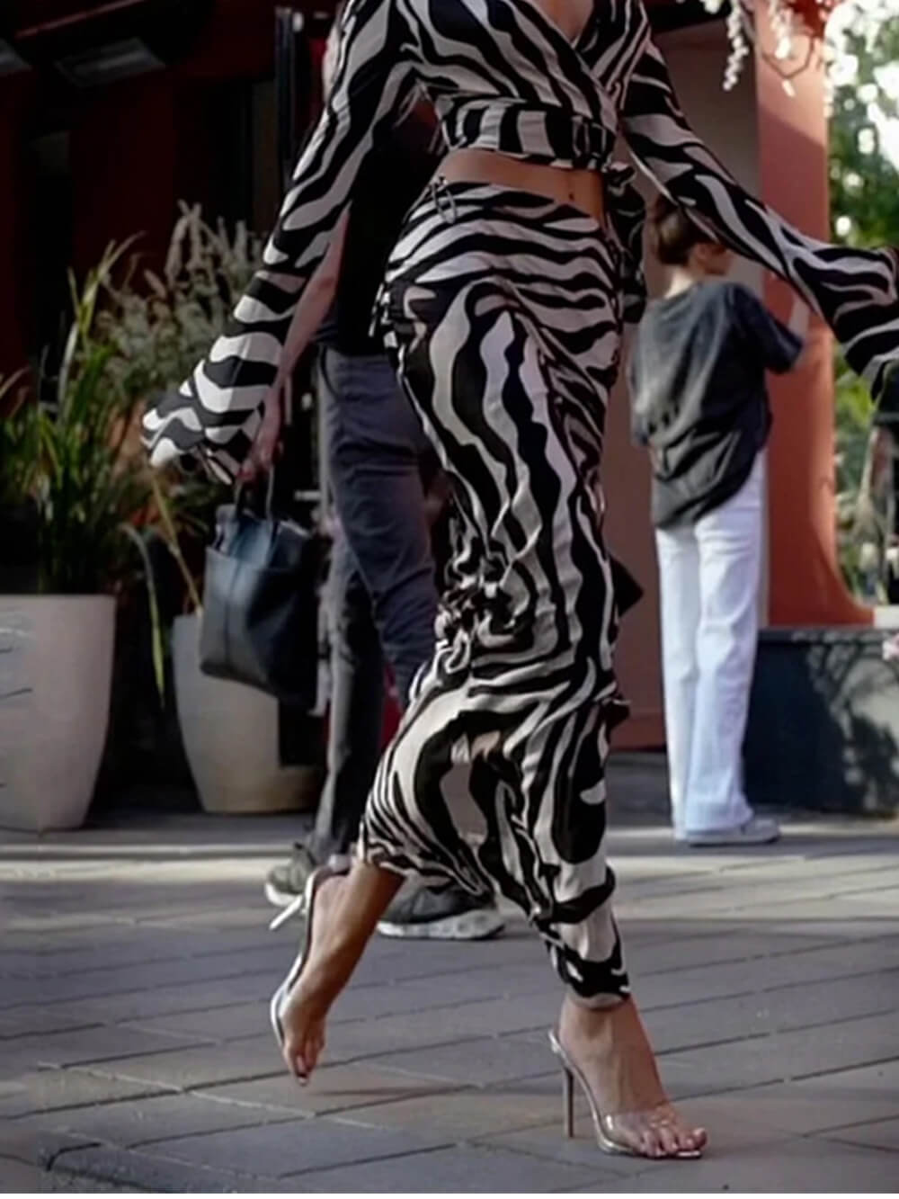 Trendy Print Zebra Suit