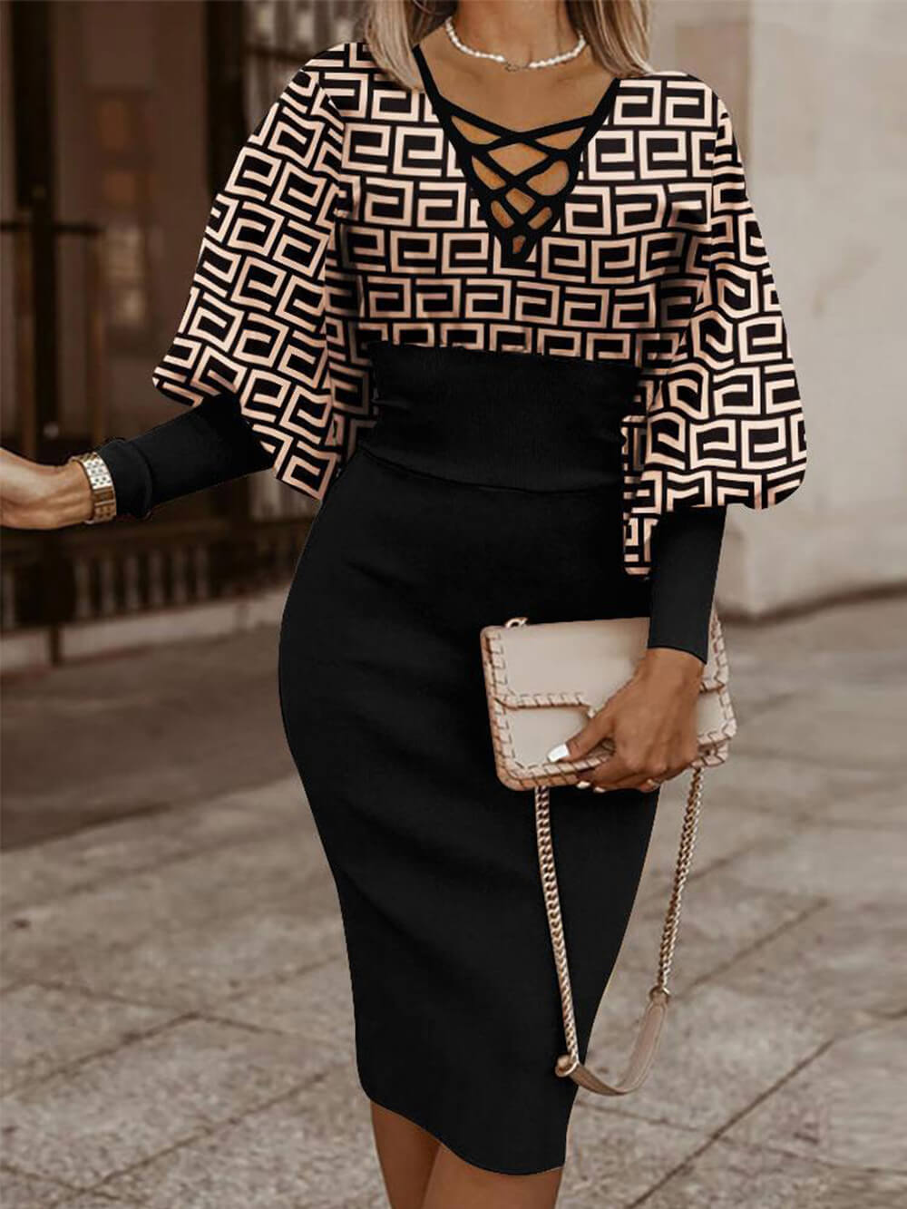 Ballongermet mote midikjole