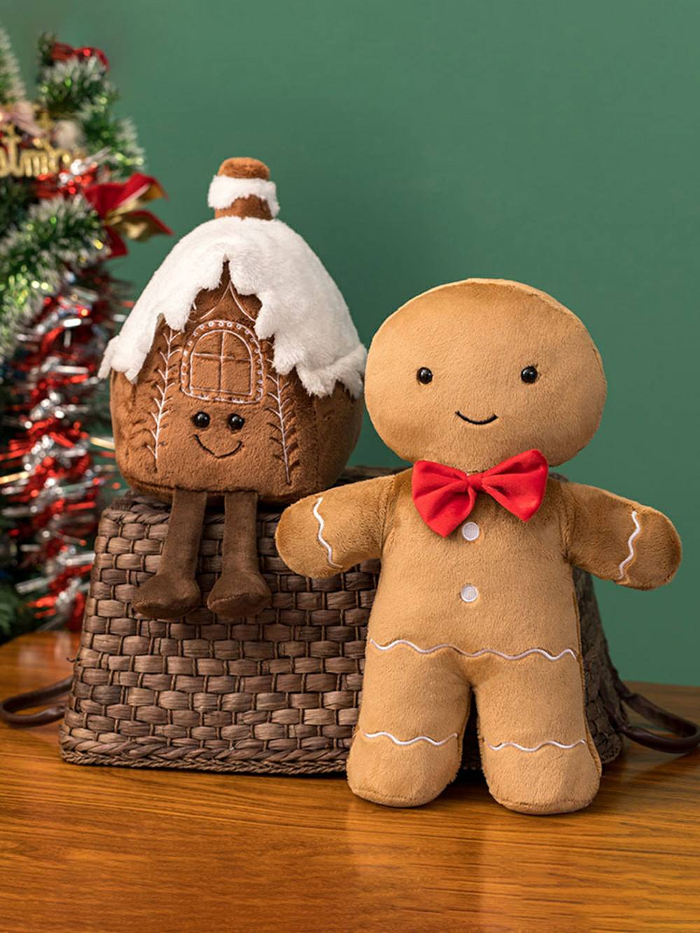 Christmas Gingerbread Man Candy House Plush Toy