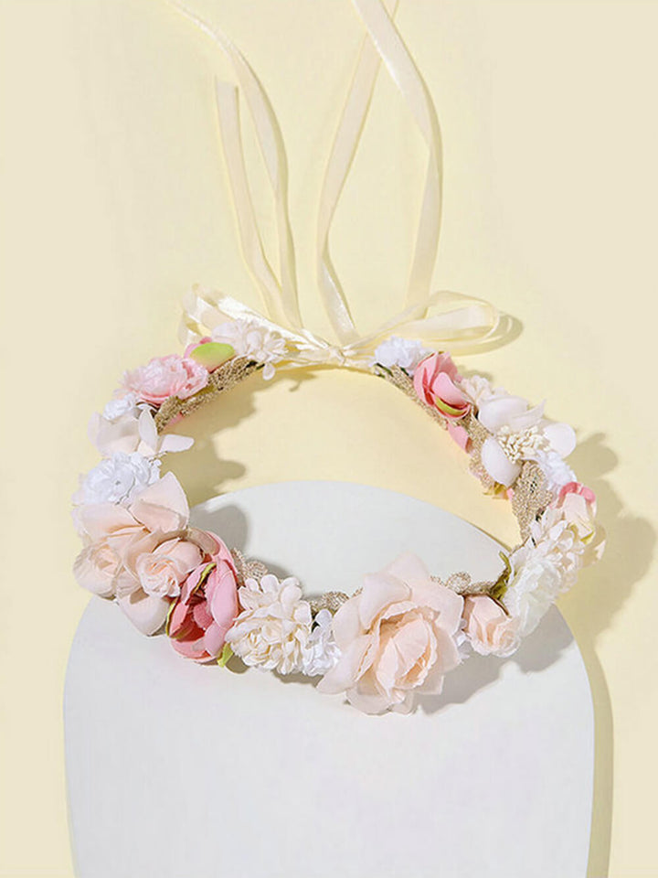 Bridal Flower Crown - Fairy Blush Dusty Pink Roses
