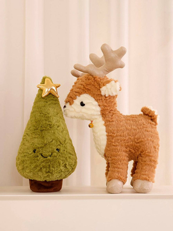 Cartoon Christmas Plush Doll Bell Reindeer Toy