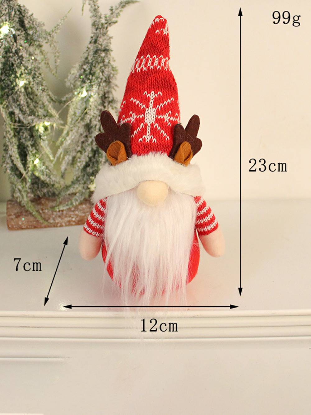 Christmas Plush Elf Decor: Braided & Bearded Couple Doll with Antlers