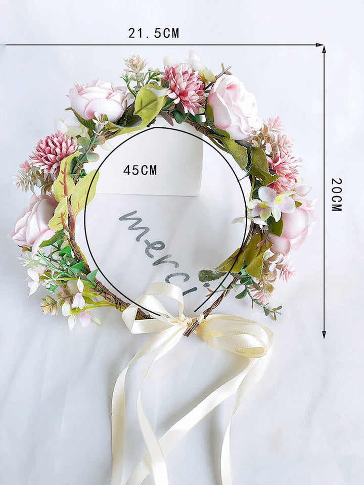 Bridal Flower Crown - Blush Dahlia & Light Pink Roses