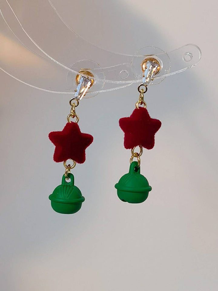 Star Christmas Bell Earrings