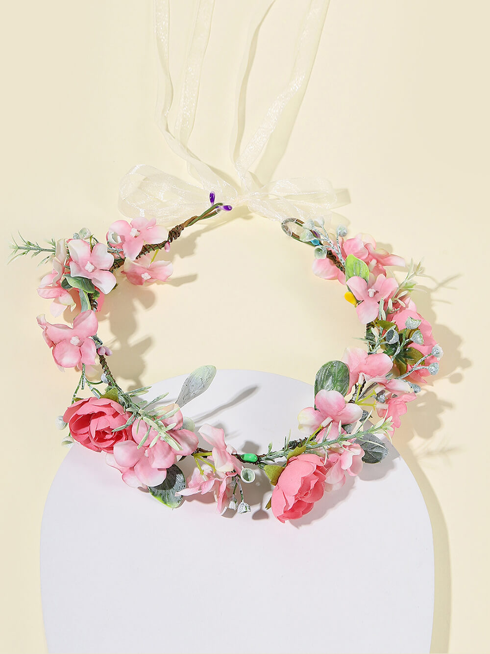 Bridal Flower Crown - Light Pink Jasminum & Blush Roses