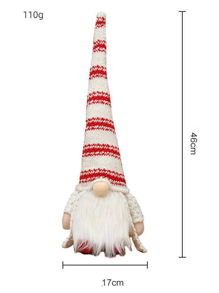 Christmas Plush Red and White Striped Long Hat Rudolph Doll