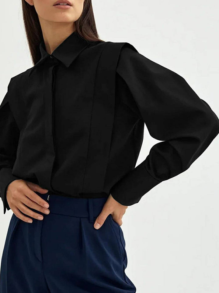 Long Sleeve with Pleated Detailing Top
