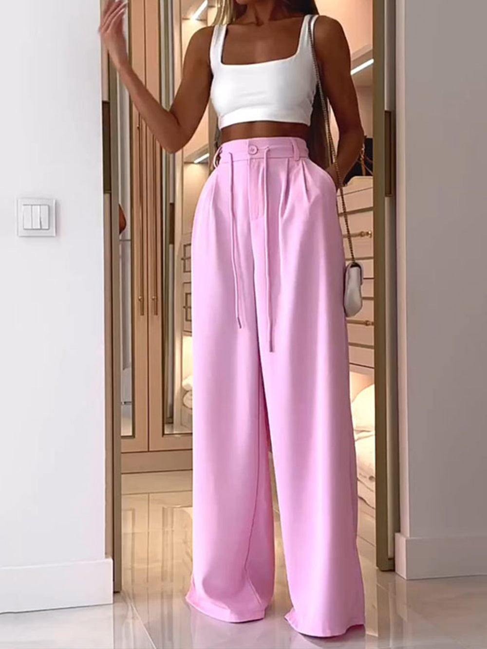 American Street Pink Pleated Pants