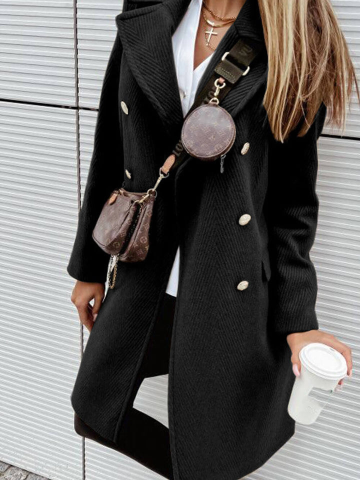 Solid Color Simple Mid-Length Coat