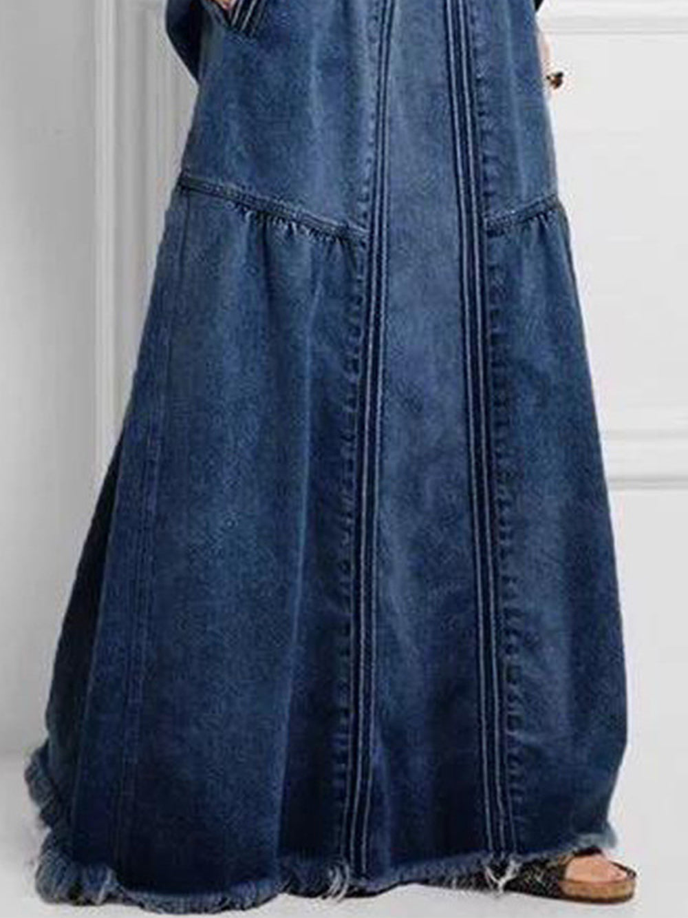 Simple Elastic Denim Skirt
