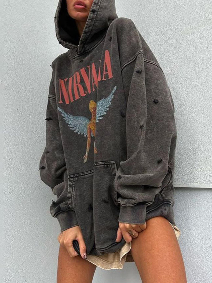 Casual And Lazy Retro Style Hooded Sweatshirt