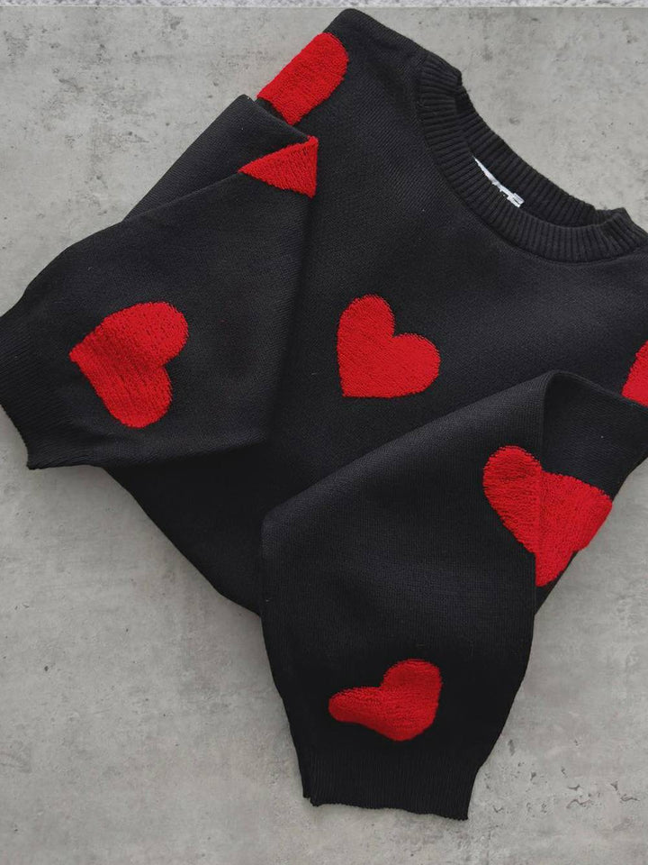 Heart Knit Sweatshirt