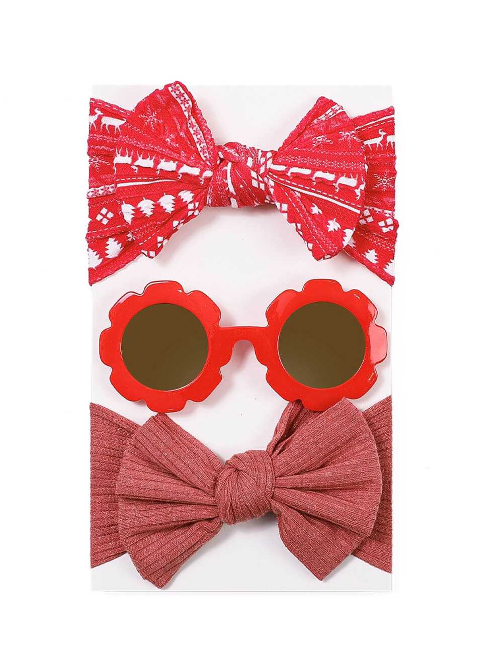 Kids Sunglasses Bowknot Headband Glasses 3-Piece Set
