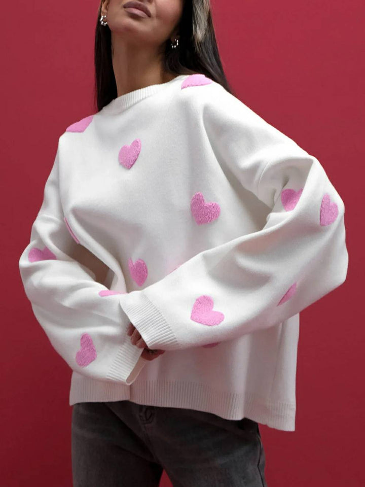 Heart Knit Sweatshirt