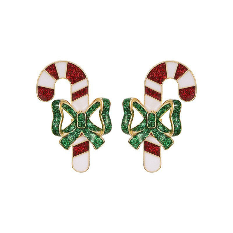 Christmas Earrings Cane Jewelry