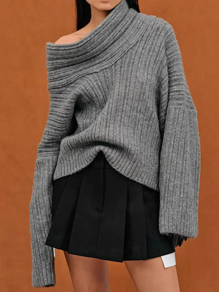 Oversized High Roll Knit Pullover