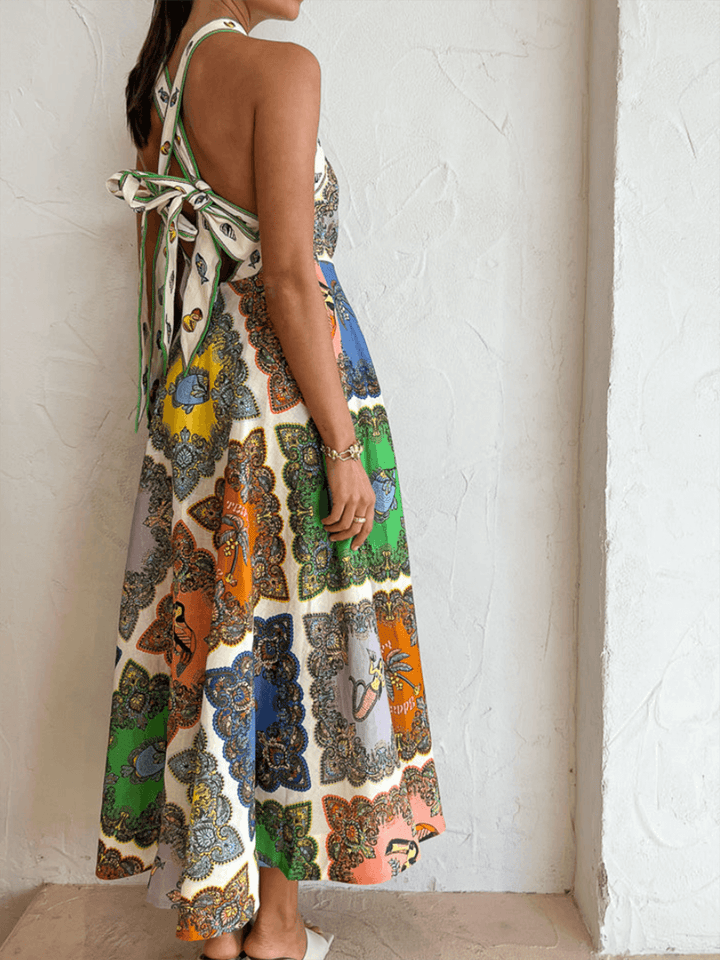 Trippy Troppo Halter Midi Dress