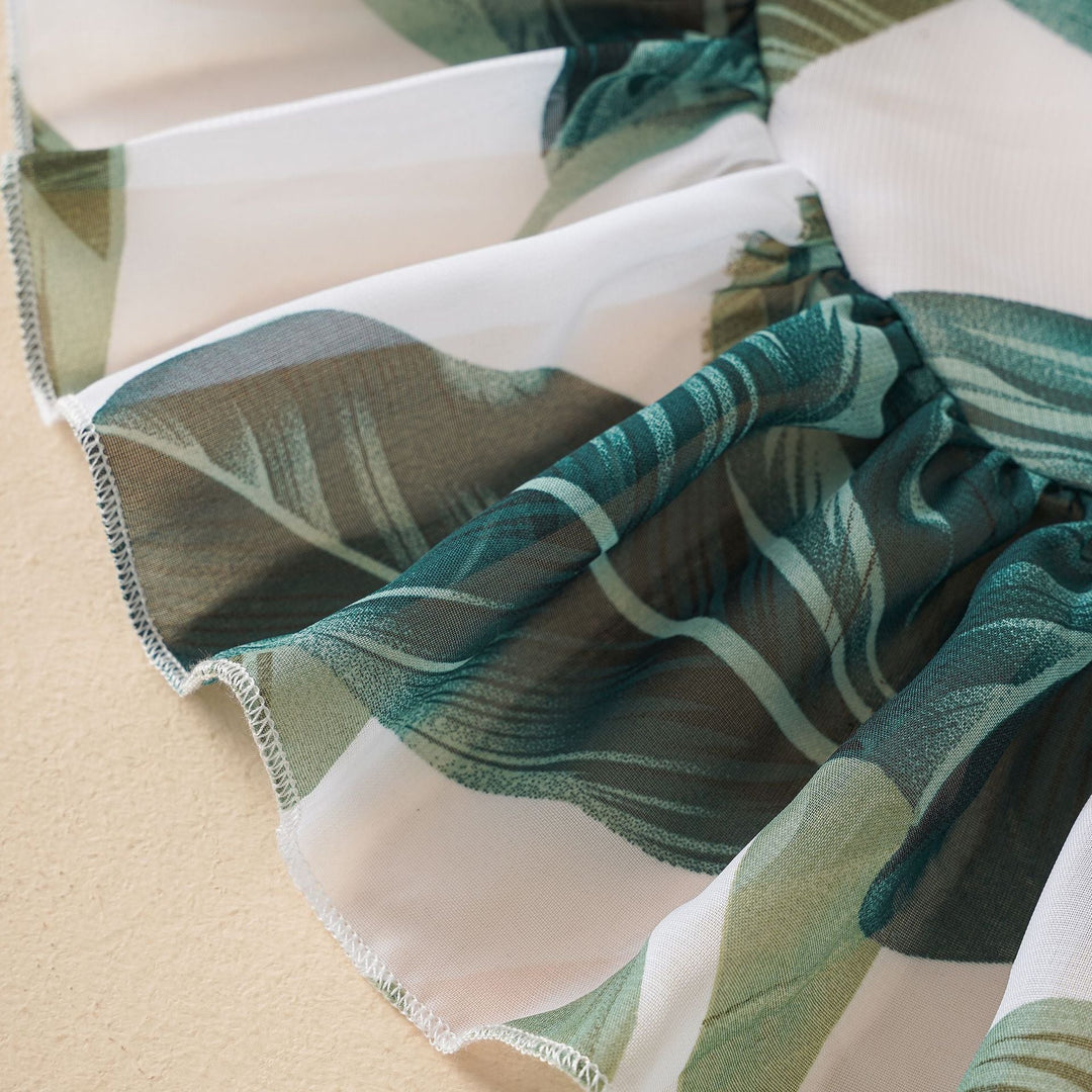 Fusta înfășurată acoperită cu volan, cu volane, palmier de cocos