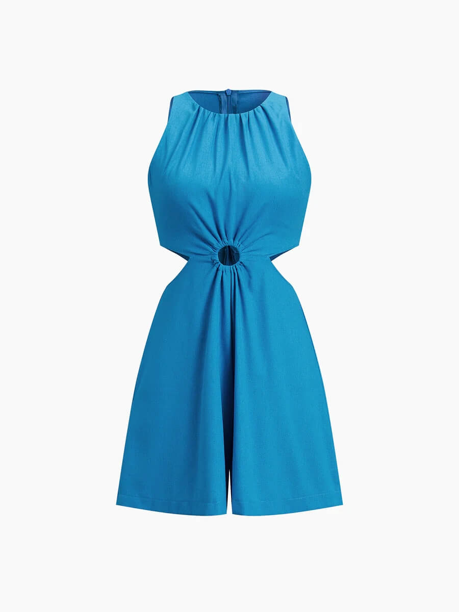 Macacão casual de algodão pendurado com anel de vedação na cintura