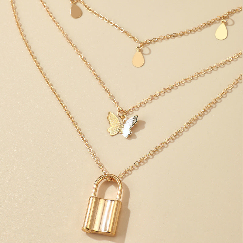 Colier Boho cu ciucuri - Fluture și blocare multistrat