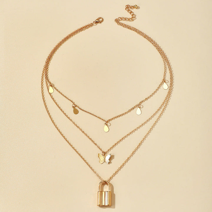 Colier Boho cu ciucuri - Fluture și blocare multistrat