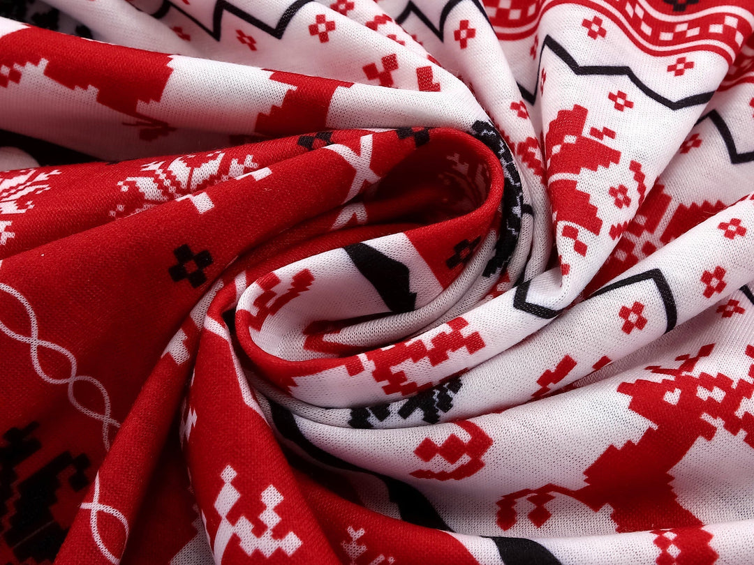 Red Christmas elk print Fmalily Matching Pajamas (with Pet's)