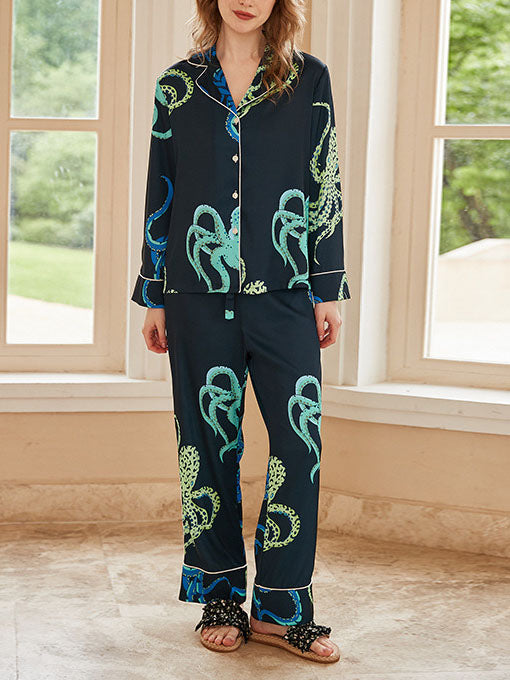 Octopus Print Pajama Set