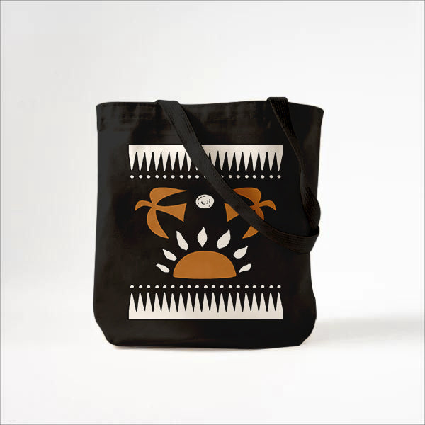 Chic abstrakt print canvas bag