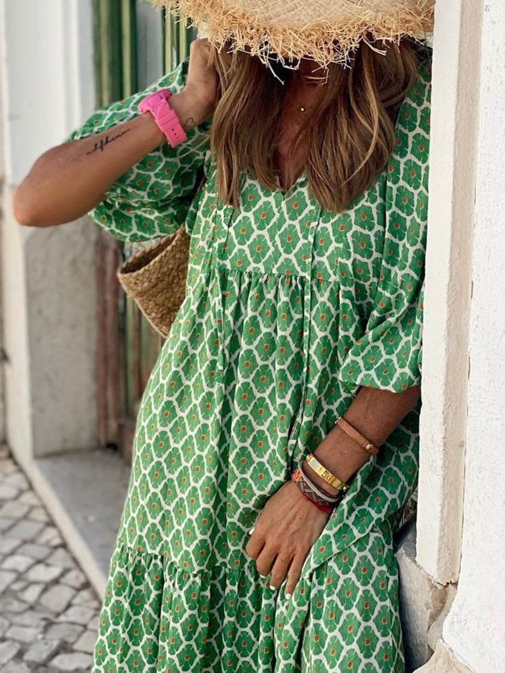 Maxikleid mit Bohemian-Print